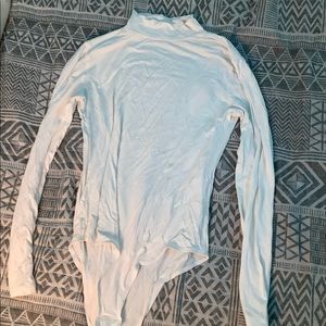 White turtle neck bodysuit